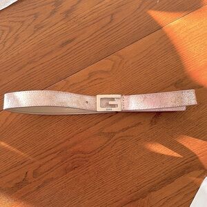 Guess leather pink metallic belt